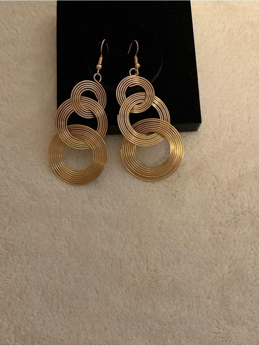 Gold Spiral Linked Drop Earrings for Women
